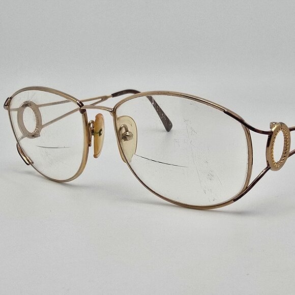 Christian Dior 2857 41 Gold Tortoise Oval Eyeglasses Frame Italy 56-16-130 main image 12